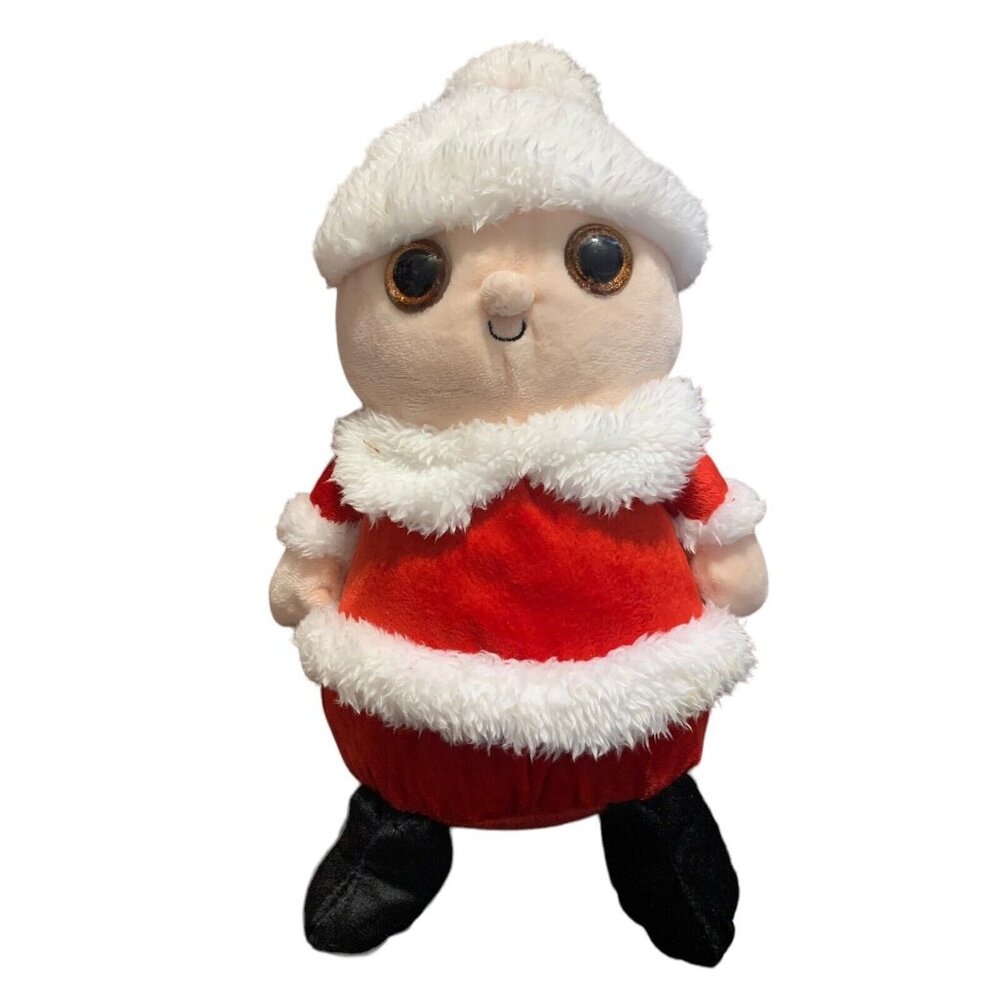 14" KellyToy Big Orange Glittery Eyes Ms Claus Christmas Plush Stuffed Toy